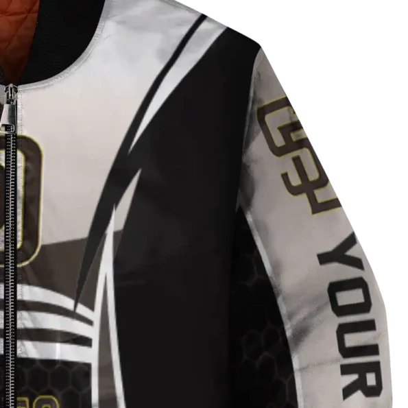 personalized san diego padres mesh effect brown black bomber jacket premium grade