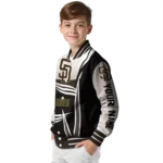 personalized san diego padres mesh effect brown black varsity jacket best selling