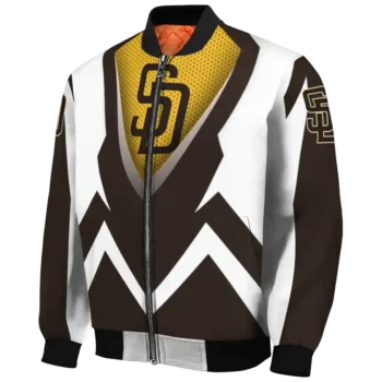 personalized san diego padres v stripes brown white bomber jacket best selling