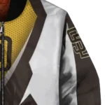 personalized san diego padres v stripes brown white bomber jacket best selling