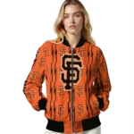 personalized san francisco giants bolt stripe orange bomber jacket best selling