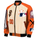 personalized san francisco giants eagle baseball orange white bomber jacket best selling