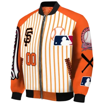 personalized san francisco giants eagle baseball orange white bomber jacket best selling