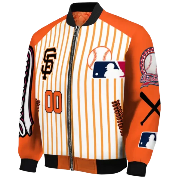 personalized san francisco giants eagle baseball orange white bomber jacket best selling