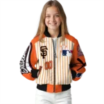 personalized san francisco giants eagle baseball orange white bomber jacket best selling