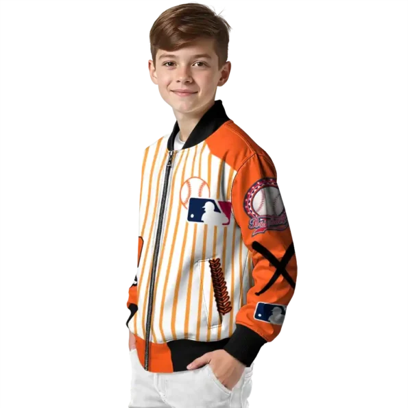 personalized san francisco giants eagle baseball orange white bomber jacket trendy