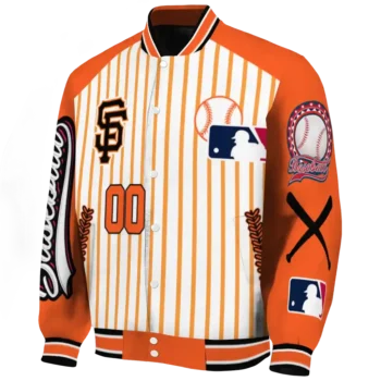 personalized san francisco giants eagle baseball orange white varsity jacket best selling