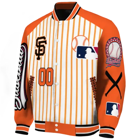 personalized san francisco giants eagle baseball orange white varsity jacket best selling