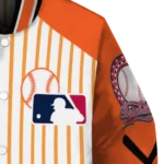 personalized san francisco giants eagle baseball orange white varsity jacket best selling
