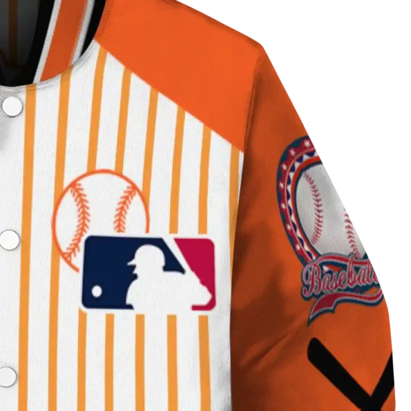 personalized san francisco giants eagle baseball orange white varsity jacket premium grade