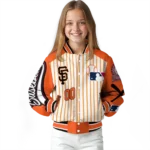 personalized san francisco giants eagle baseball orange white varsity jacket best selling