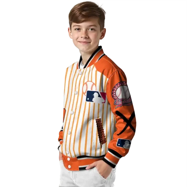 personalized san francisco giants eagle baseball orange white varsity jacket trendy
