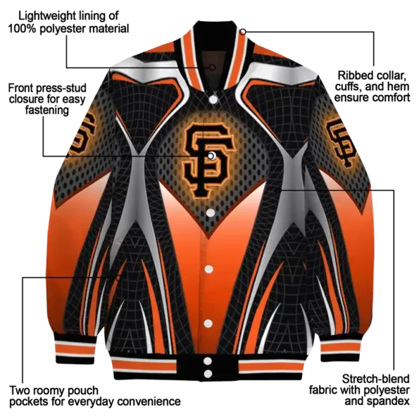 personalized san francisco giants mesh chest black crocs black varsity jacket new arrival
