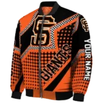 personalized san francisco giants star burst orange bomber jacket best selling