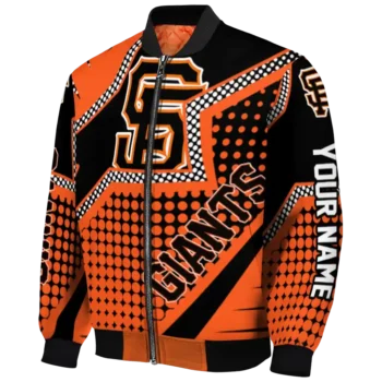 personalized san francisco giants star burst orange bomber jacket best selling