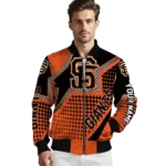 personalized san francisco giants star burst orange bomber jacket best selling