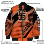 personalized san francisco giants star burst orange bomber jacket best selling