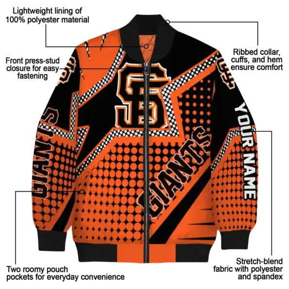 personalized san francisco giants star burst orange bomber jacket new arrival