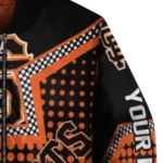 personalized san francisco giants star burst orange bomber jacket best selling