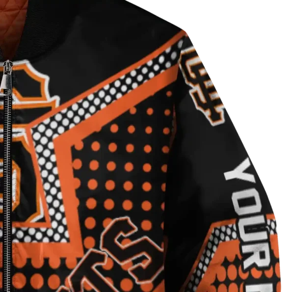 personalized san francisco giants star burst orange bomber jacket premium grade