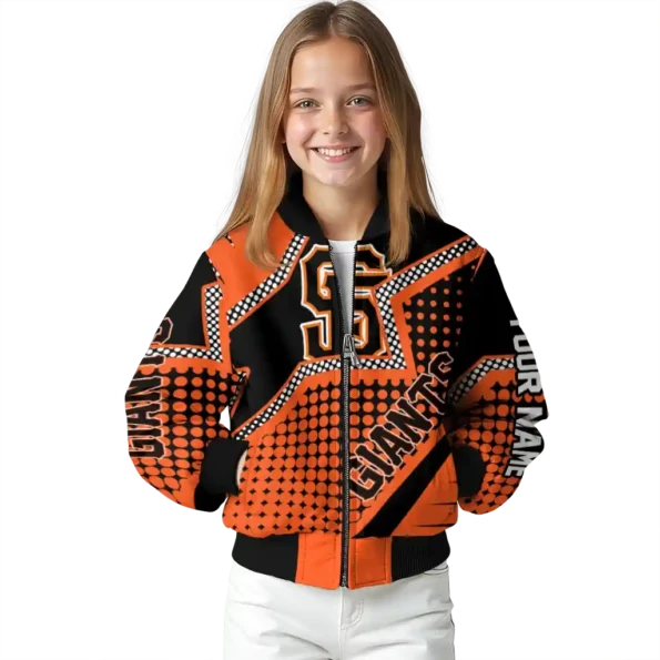 personalized san francisco giants star burst orange bomber jacket top rated