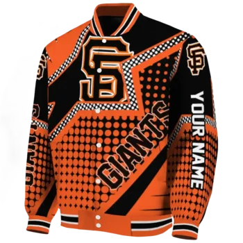 personalized san francisco giants star burst orange varsity jacket best selling