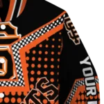 personalized san francisco giants star burst orange varsity jacket best selling