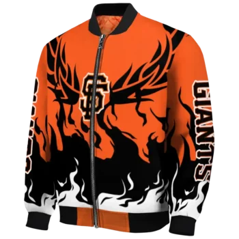 personalized san francisco giants winged blaze orange white bomber jacket best selling