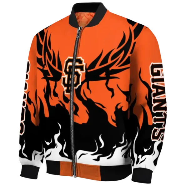 personalized san francisco giants winged blaze orange white bomber jacket best selling