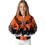 personalized san francisco giants winged blaze orange white bomber jacket best selling