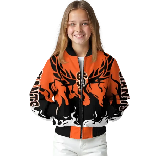 personalized san francisco giants winged blaze orange white bomber jacket top rated