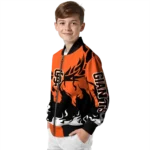 personalized san francisco giants winged blaze orange white bomber jacket best selling