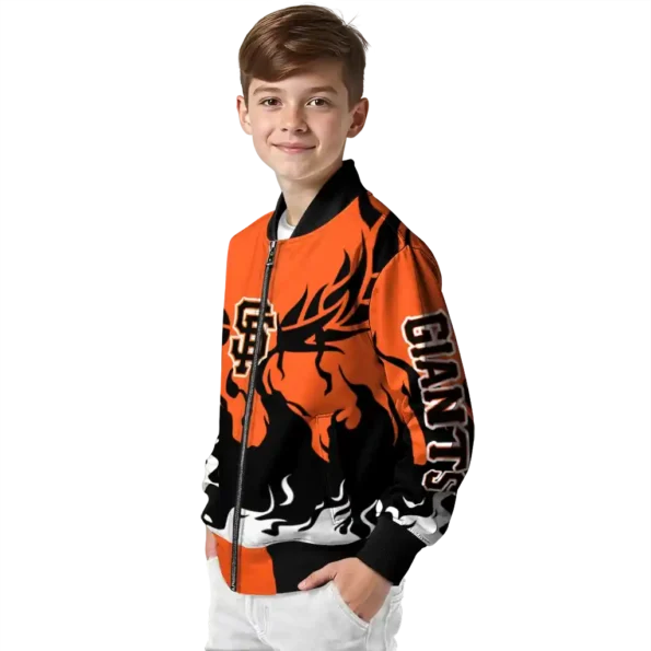 personalized san francisco giants winged blaze orange white bomber jacket trendy