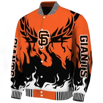 personalized san francisco giants winged blaze orange white varsity jacket best selling