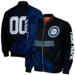 personalized seattle mariners hexagon mesh navy blue black bomber jacket best selling
