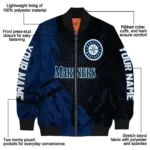 personalized seattle mariners hexagon mesh navy blue black bomber jacket best selling