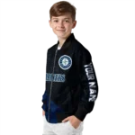 personalized seattle mariners hexagon mesh navy blue black bomber jacket best selling