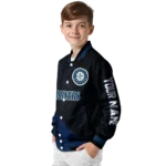 personalized seattle mariners hexagon mesh navy blue black varsity jacket best selling