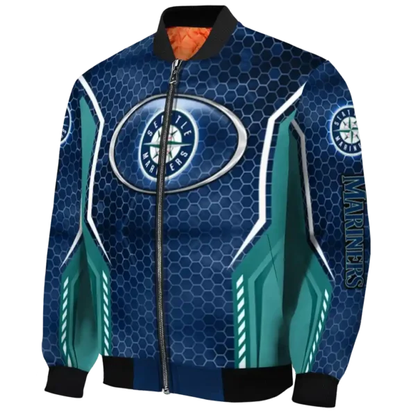 personalized seattle mariners power plate navy blue bomber jacket best selling