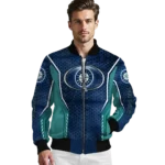 personalized seattle mariners power plate navy blue bomber jacket best selling