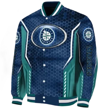 personalized seattle mariners power plate navy blue varsity jacket best selling