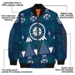 personalized seattle mariners pyramid shapes navy blue bomber jacket best selling