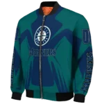 personalized seattle mariners spider mark navy blue teal crocs bomber jacket best selling