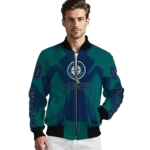 personalized seattle mariners spider mark navy blue teal crocs bomber jacket best selling