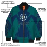 personalized seattle mariners spider mark navy blue teal crocs bomber jacket best selling