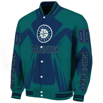 personalized seattle mariners spider mark navy blue teal crocs varsity jacket best selling