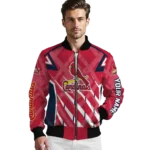 personalized st louis cardinals chevron angles red bomber jacket best selling