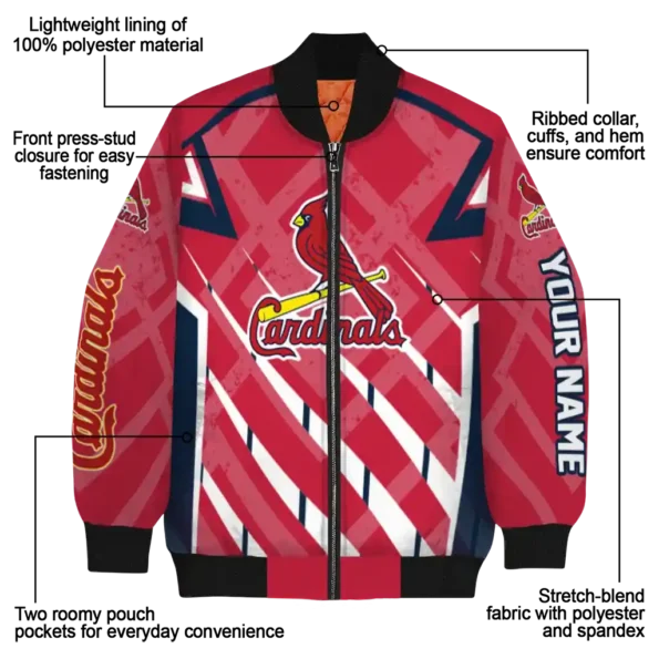 personalized st louis cardinals chevron angles red bomber jacket new arrival