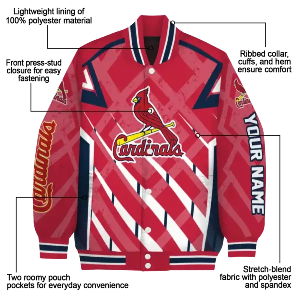 personalized st louis cardinals chevron angles red varsity jacket new arrival
