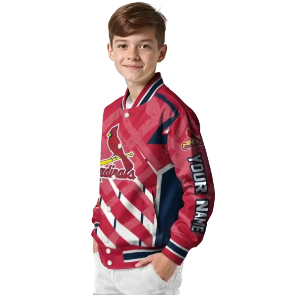 personalized st louis cardinals chevron angles red varsity jacket trendy